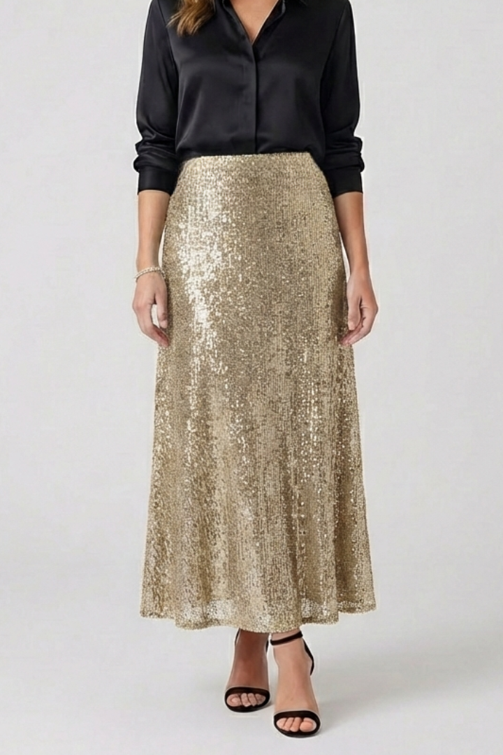 Mia | Elegant Shimmering Sequin Maxi Skirt 3