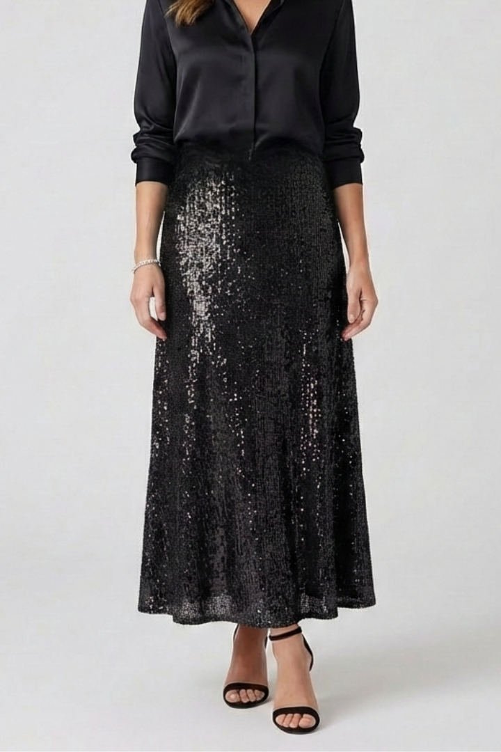 Mia | Elegant Shimmering Sequin Maxi Skirt 4