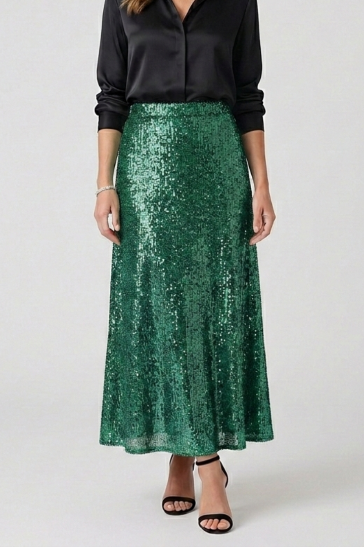 Mia | Elegant Shimmering Sequin Maxi Skirt 6