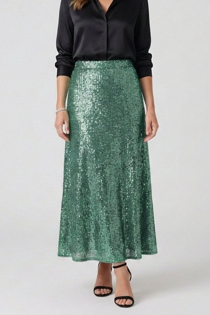 Mia | Elegant Shimmering Sequin Maxi Skirt 7