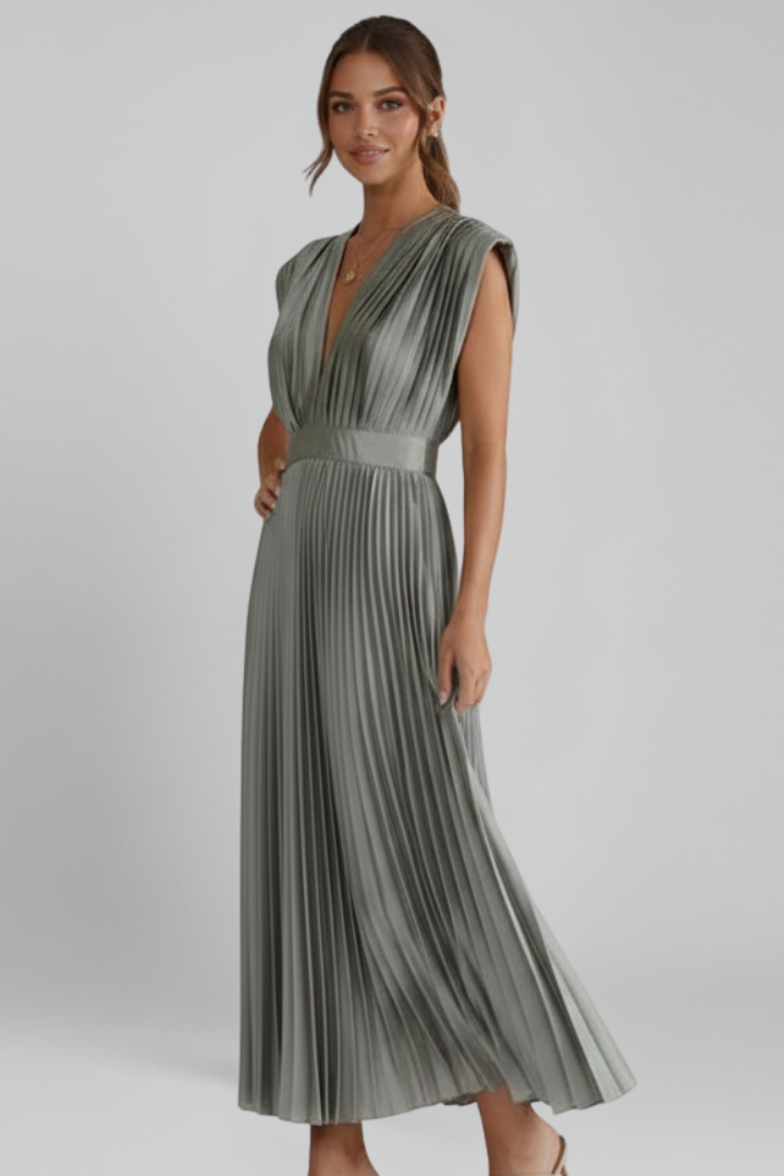 Mia | Elegant Sleeveless Pleated Midi Dress 1