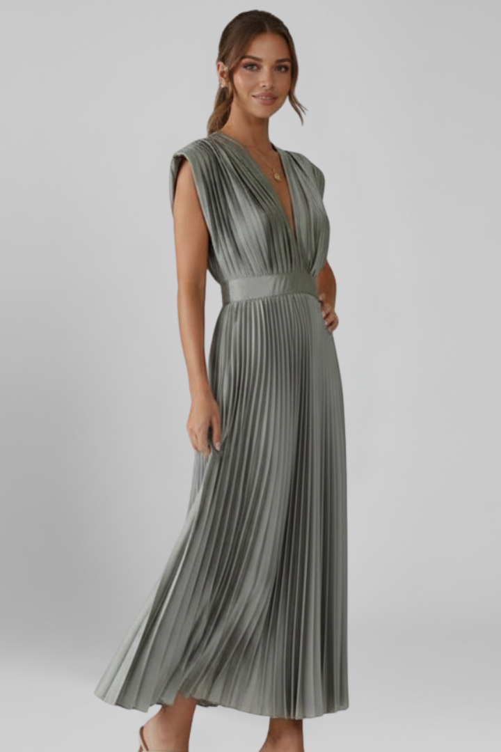 Mia | Elegant Sleeveless Pleated Midi Dress 2