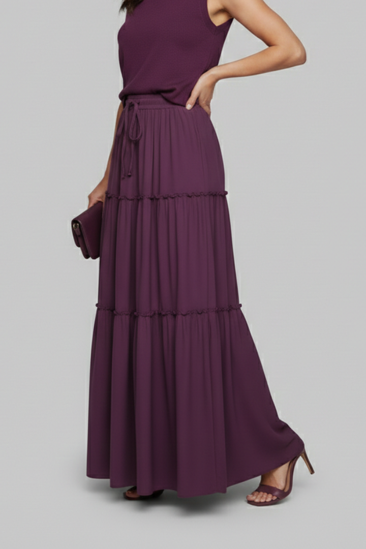 Mia | Elegant Tiered Maxi Skirt with Stretchy Waistband 1