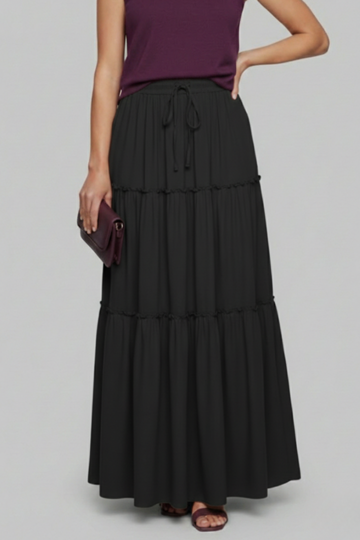 Mia | Elegant Tiered Maxi Skirt with Stretchy Waistband 3