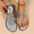 Mia | Glamorous Rhinestone Metallic Thong Sandal 0