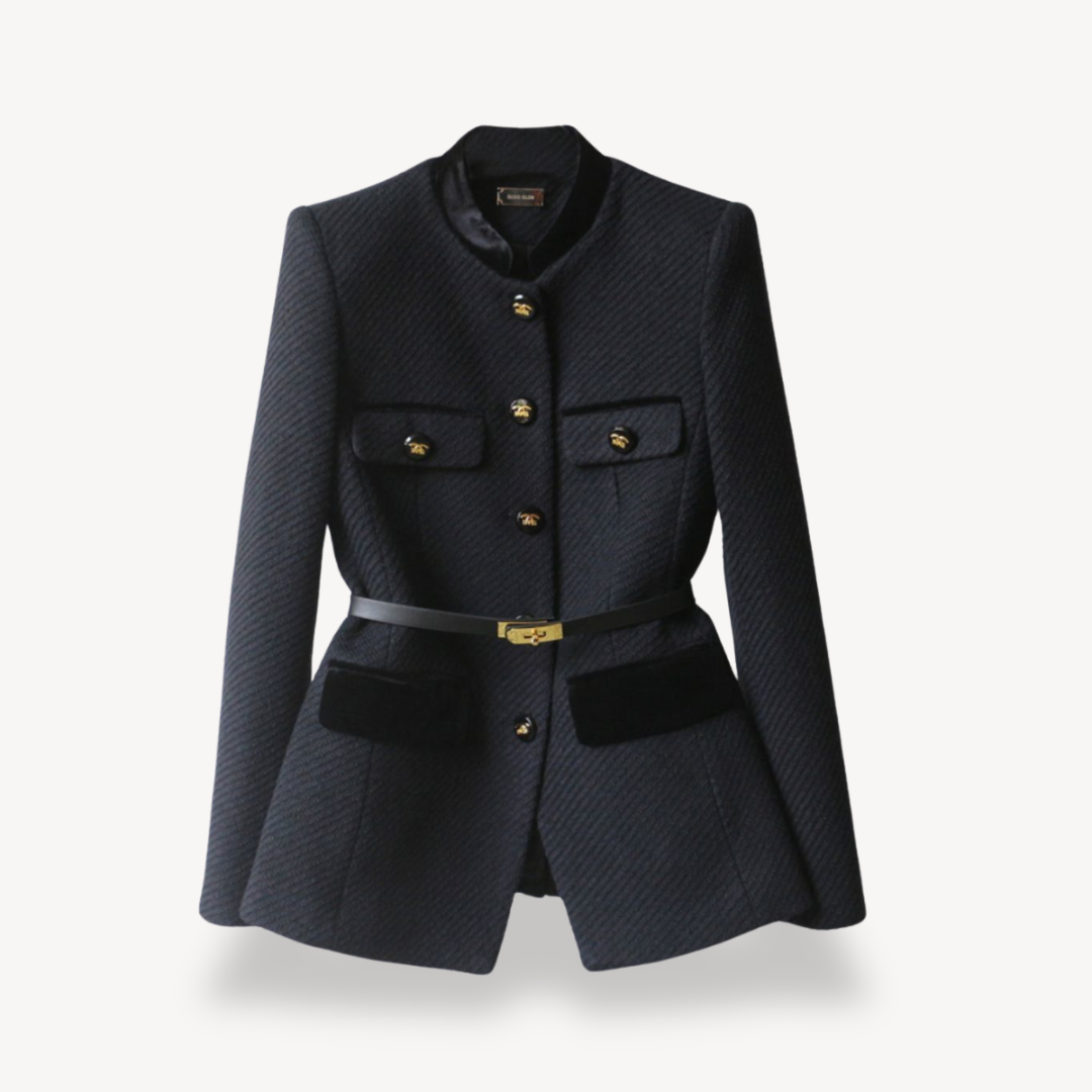 Mia | Luxurious Velvet Women's Blazer with Gold Accents 0