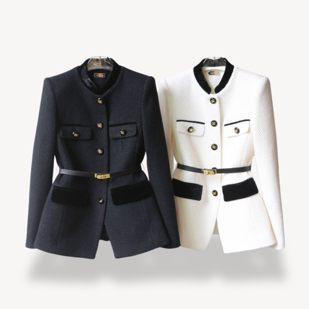 Mia | Luxurious Velvet Women's Blazer with Gold Accents 1