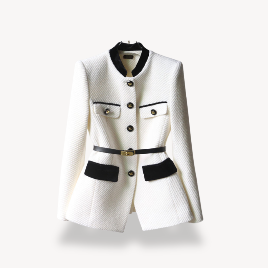 Mia | Luxurious Velvet Women's Blazer with Gold Accents 2