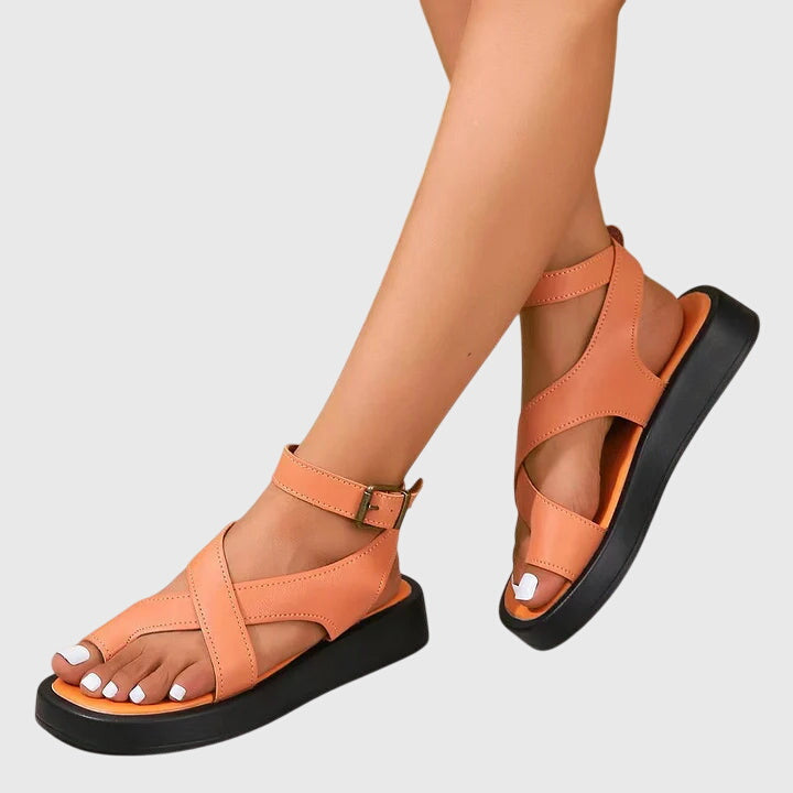 Mia | Modern Crossover Ankle Strap Chunky Platform Sandals 0