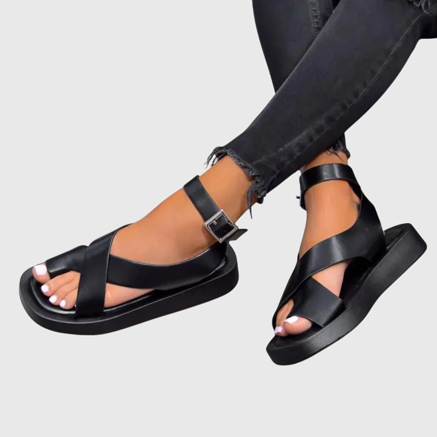 Mia | Modern Crossover Ankle Strap Chunky Platform Sandals 4