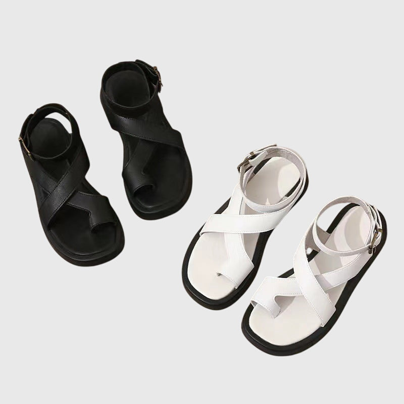 Mia | Modern Crossover Ankle Strap Chunky Platform Sandals 7