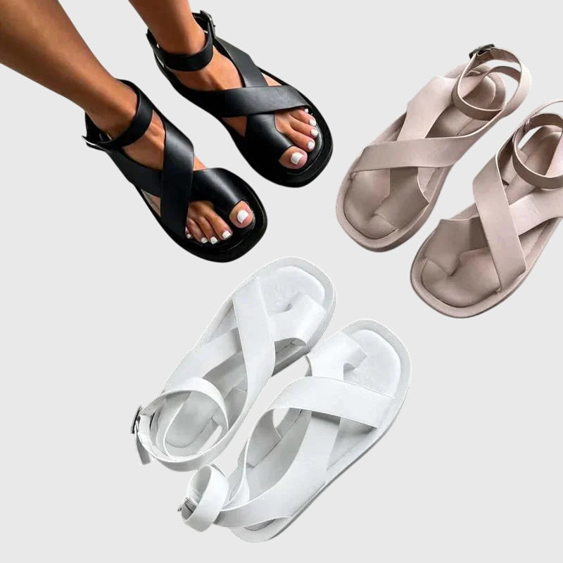 Mia | Modern Crossover Ankle Strap Chunky Platform Sandals 8