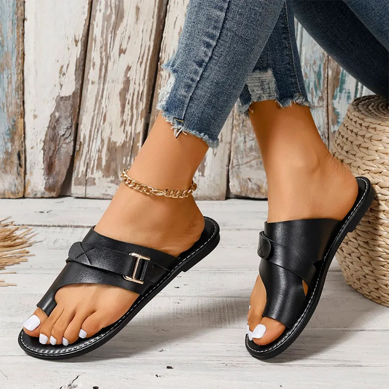 Mia | Sleek Stylish Flat Slide Sandals 1