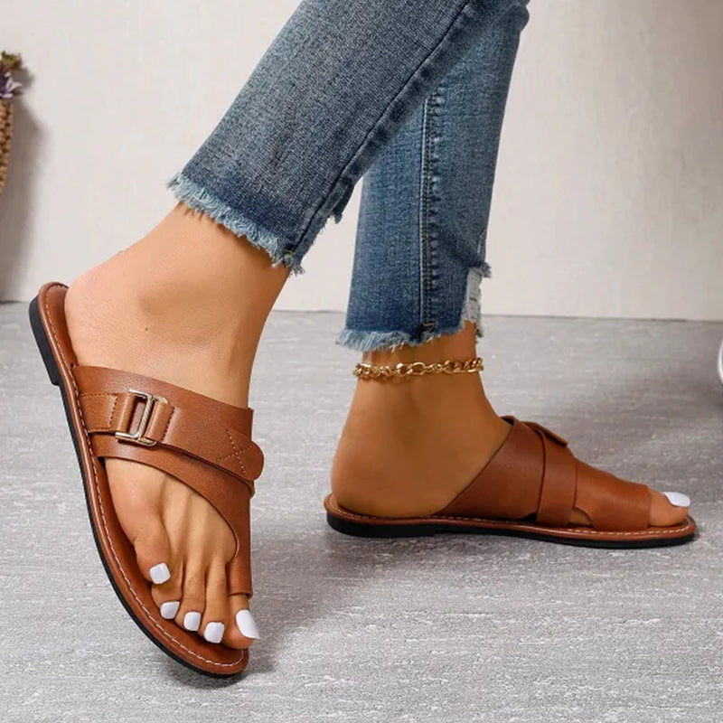 Mia | Sleek Stylish Flat Slide Sandals 3