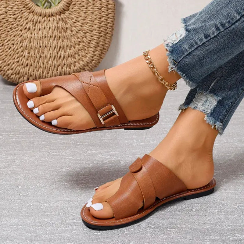 Mia | Sleek Stylish Flat Slide Sandals 5