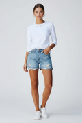 Mia | Stylish Casual Denim Shorts with Fringe Hem 0