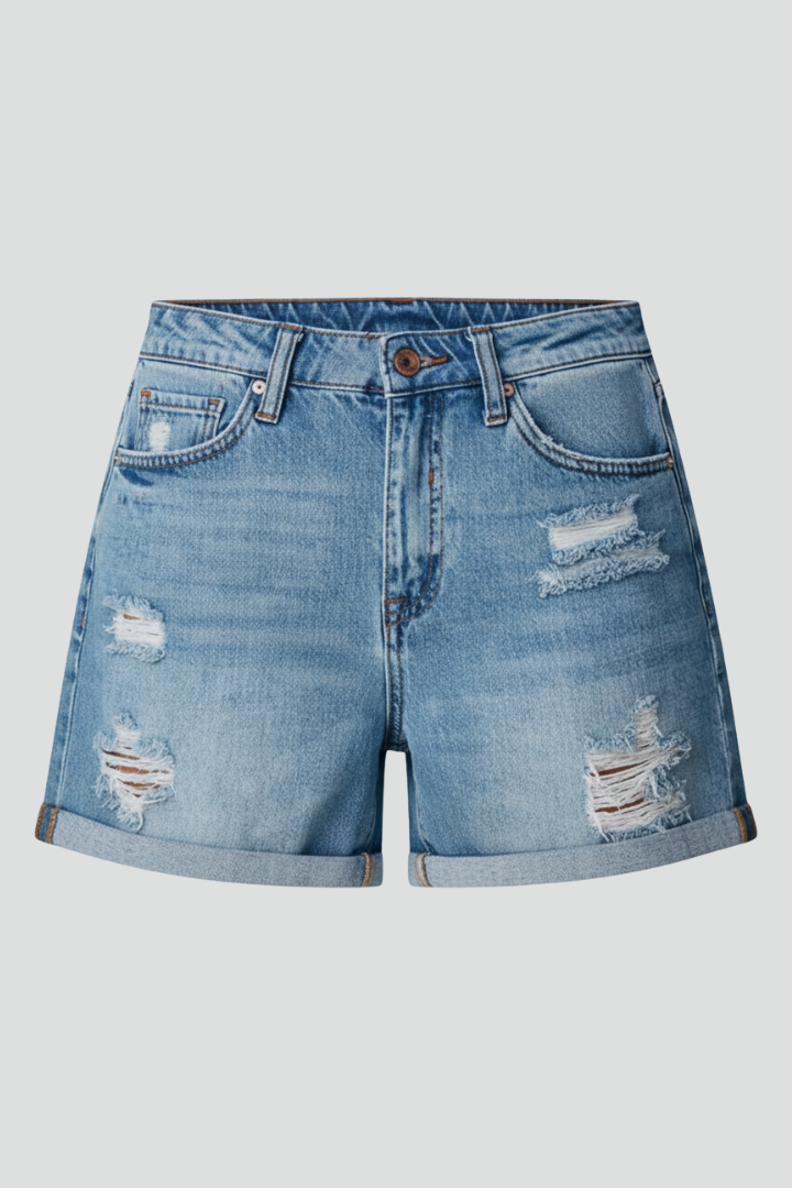 Mia | Stylish Casual Denim Shorts with Fringe Hem 3