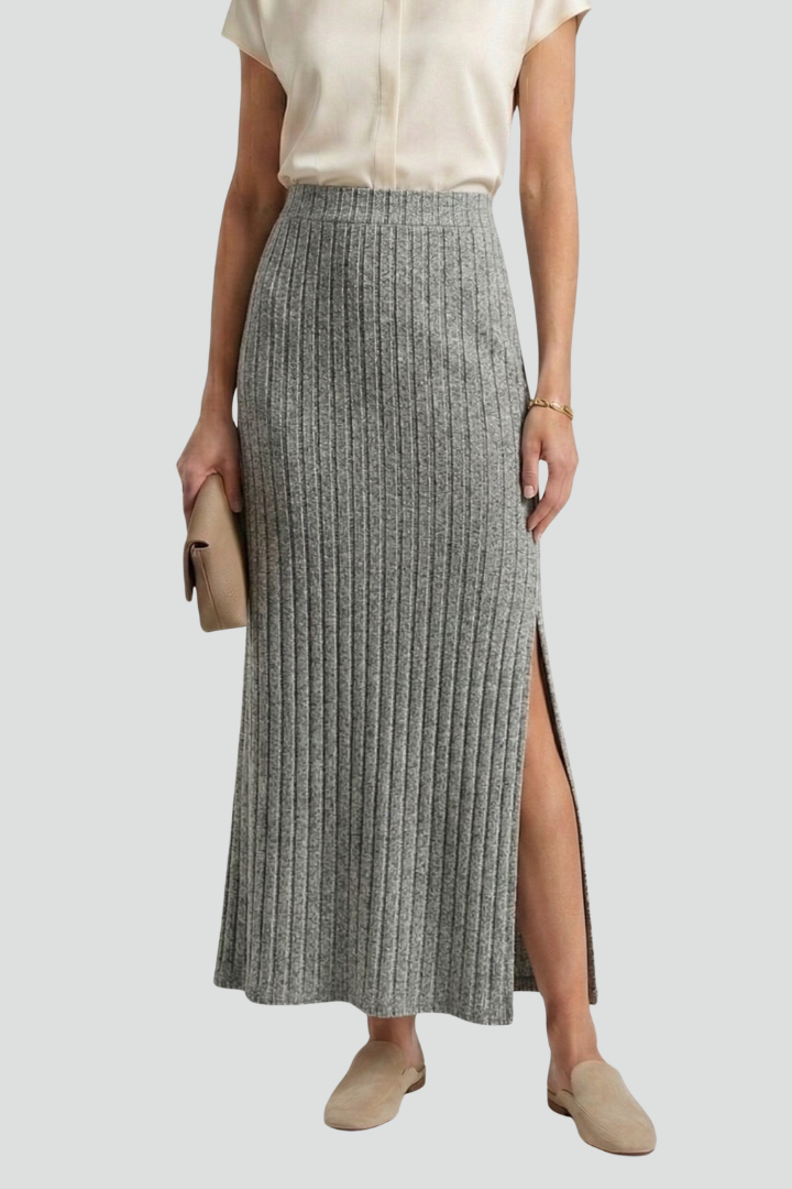 Mia | Stylish Ribbed High Waist Maxi Skirt 5