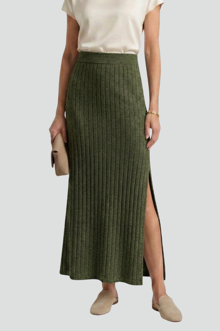 Mia | Stylish Ribbed High Waist Maxi Skirt 6