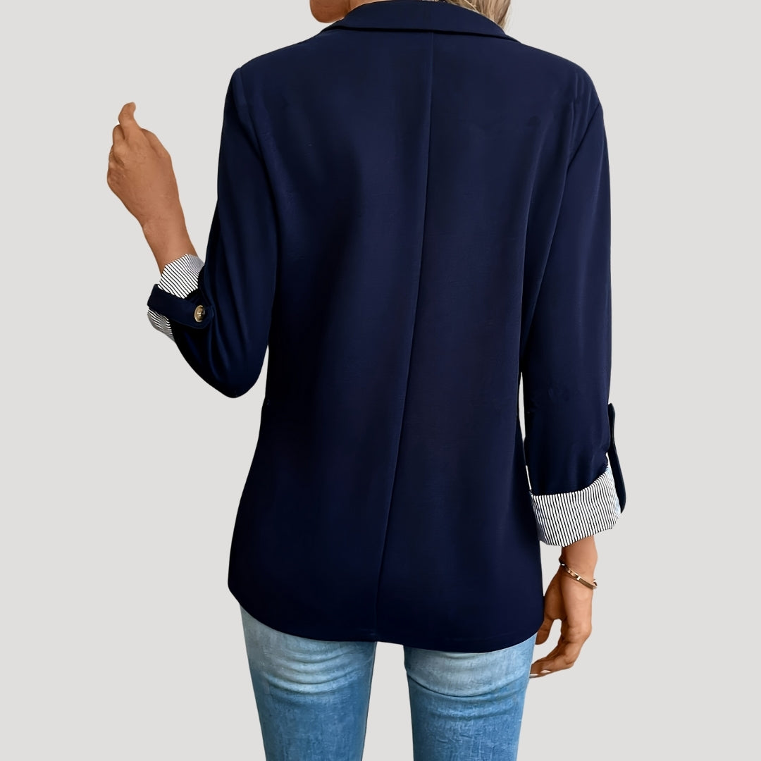 Mia | Stylish Tailored Black Blazer for Women with Roll-Up Sleeves 1