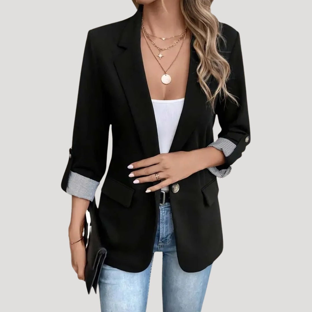Mia | Stylish Tailored Black Blazer for Women with Roll-Up Sleeves 5