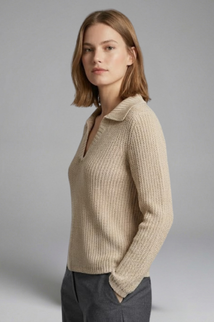 Mia | Stylish Textured Knitted Top with Three-Quarter Sleeves 1