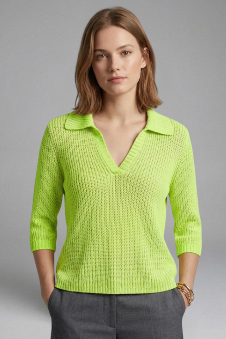 Mia | Stylish Textured Knitted Top with Three-Quarter Sleeves 8