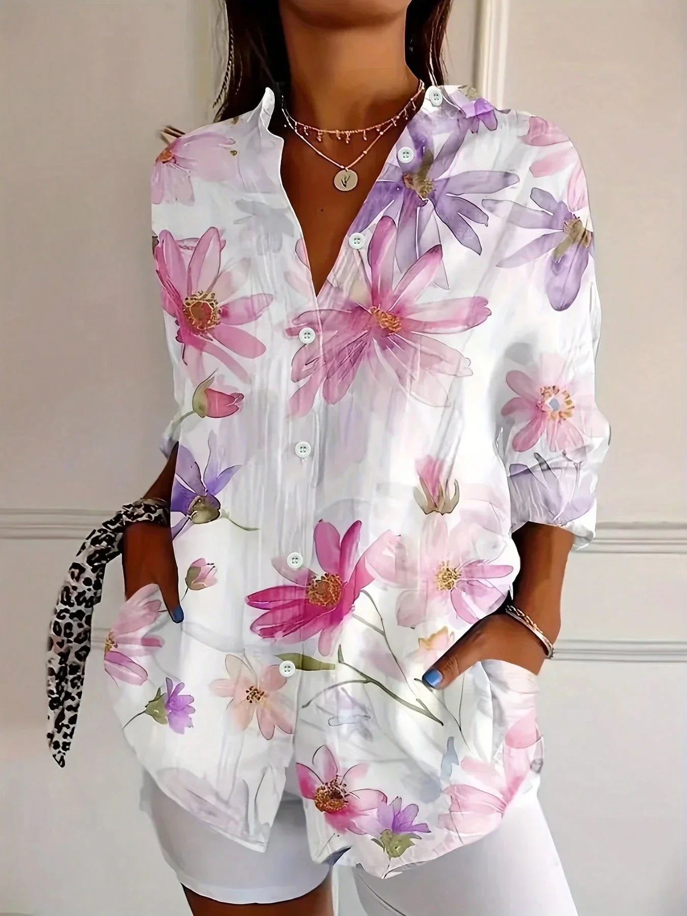 Mia | Vibrant Relaxed Floral Print Womens Top 3