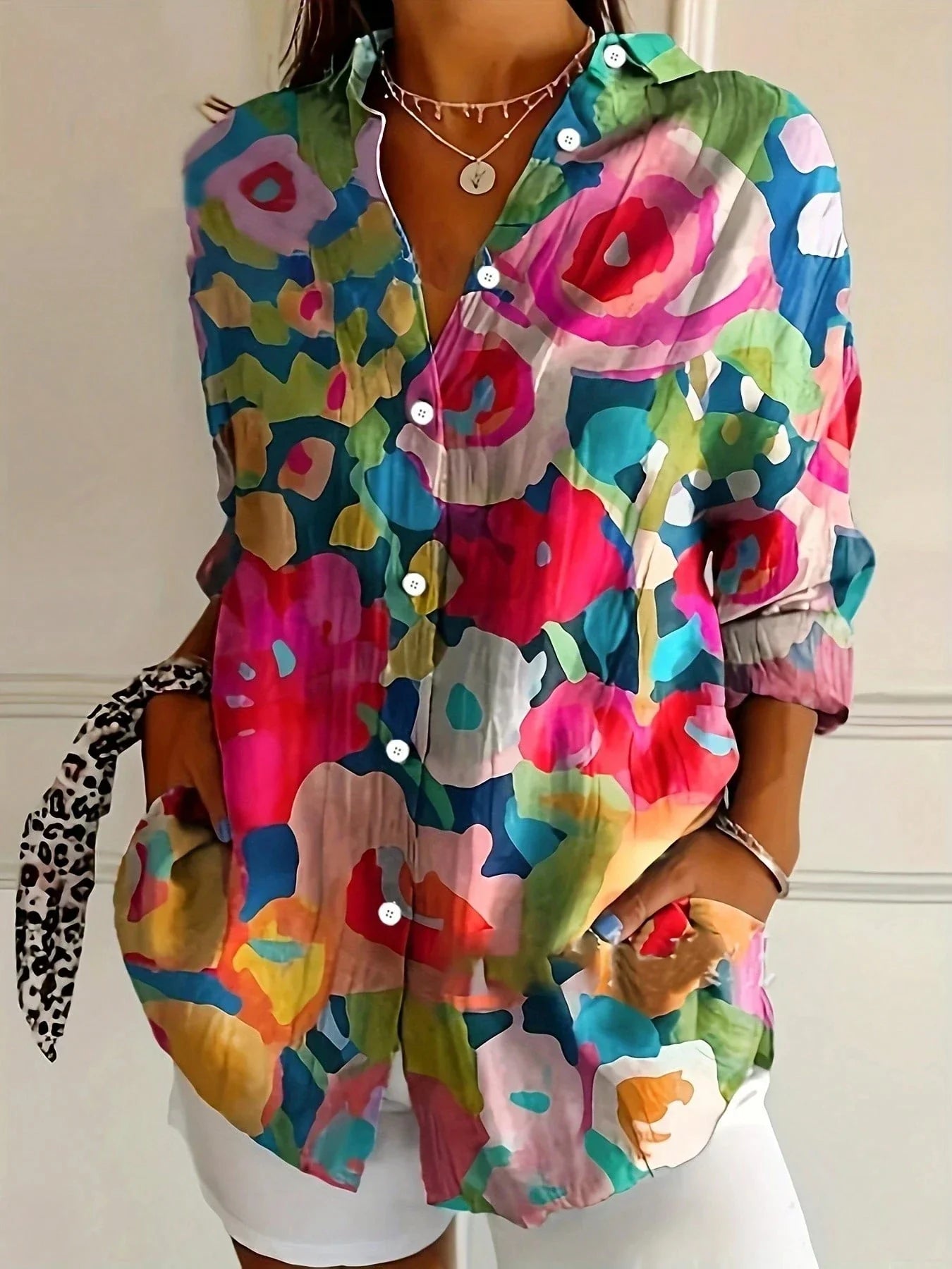 Mia | Vibrant Relaxed Floral Print Womens Top 4