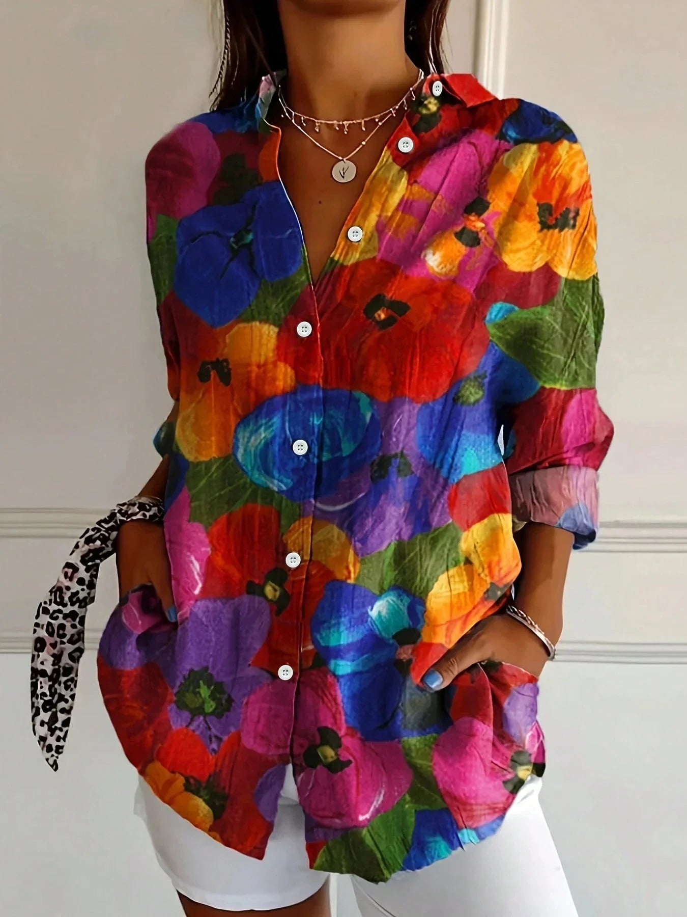 Mia | Vibrant Relaxed Floral Print Womens Top 5