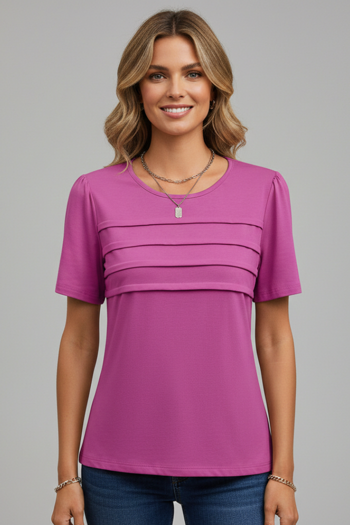 Olivia | Textured Layered Women's T Shirt for Everyday Comfort 0