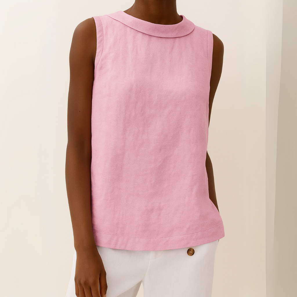 Chic & Easy | Women's Tank Top with Soft Rolled Neckline | Stylish Sleeveless Design for Effortless Summer Outfits 5