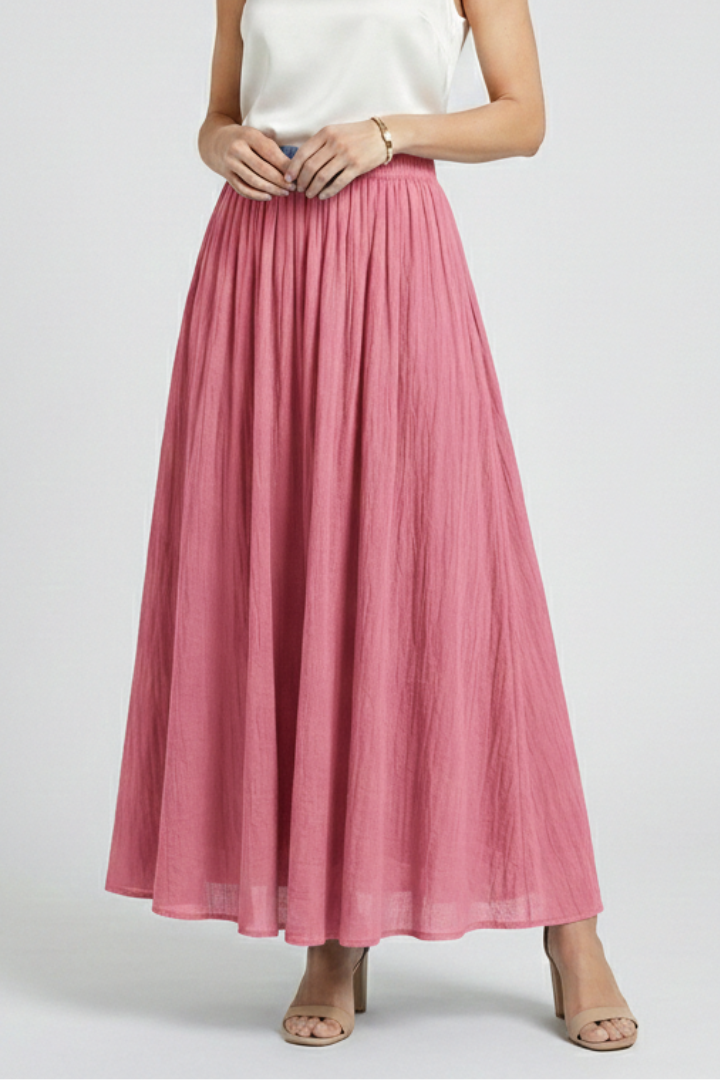 Sophia | Elegant Flared Maxi Skirt with Elastic Waistband 3