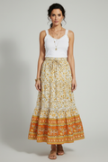 Sophia | Elegant Floral Midi Skirt with Stretch Waistband 0