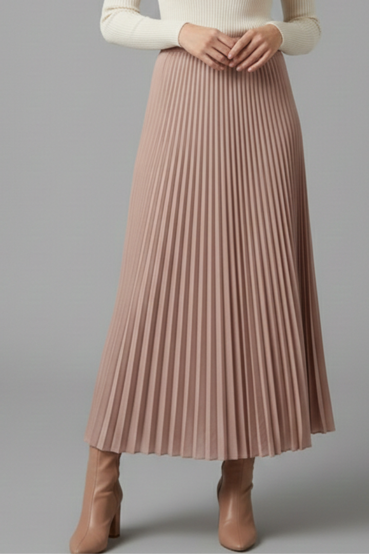 Sophia | Elegant Full Length Pleated Maxi Skirt 0