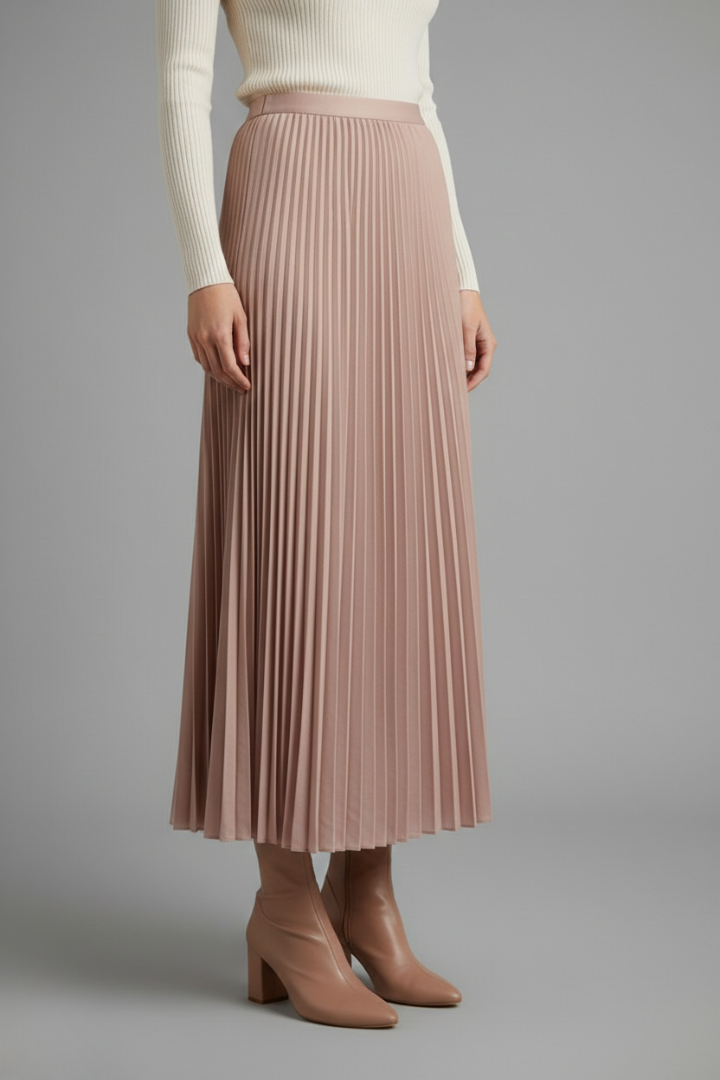 Sophia | Elegant Full Length Pleated Maxi Skirt 4