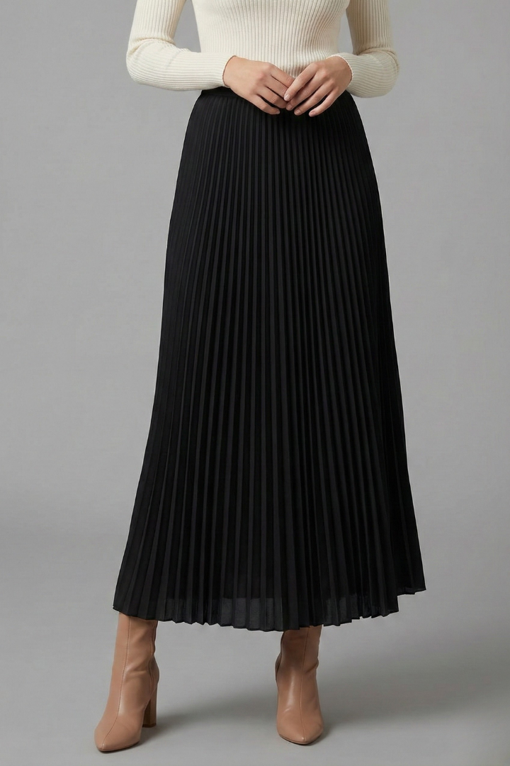 Sophia | Elegant Full Length Pleated Maxi Skirt 5