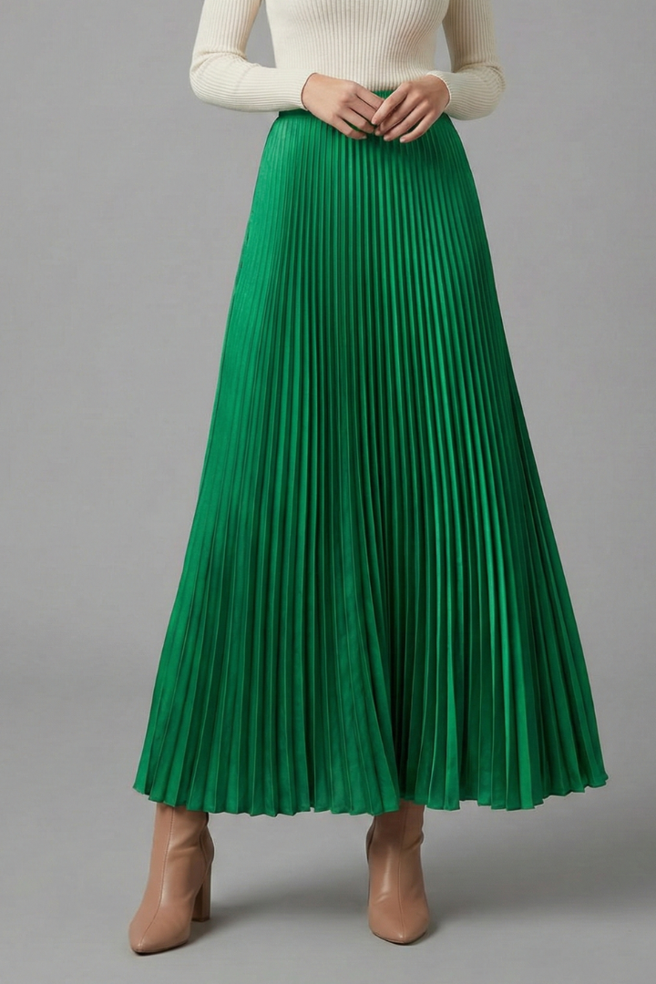Sophia | Elegant Full Length Pleated Maxi Skirt 6