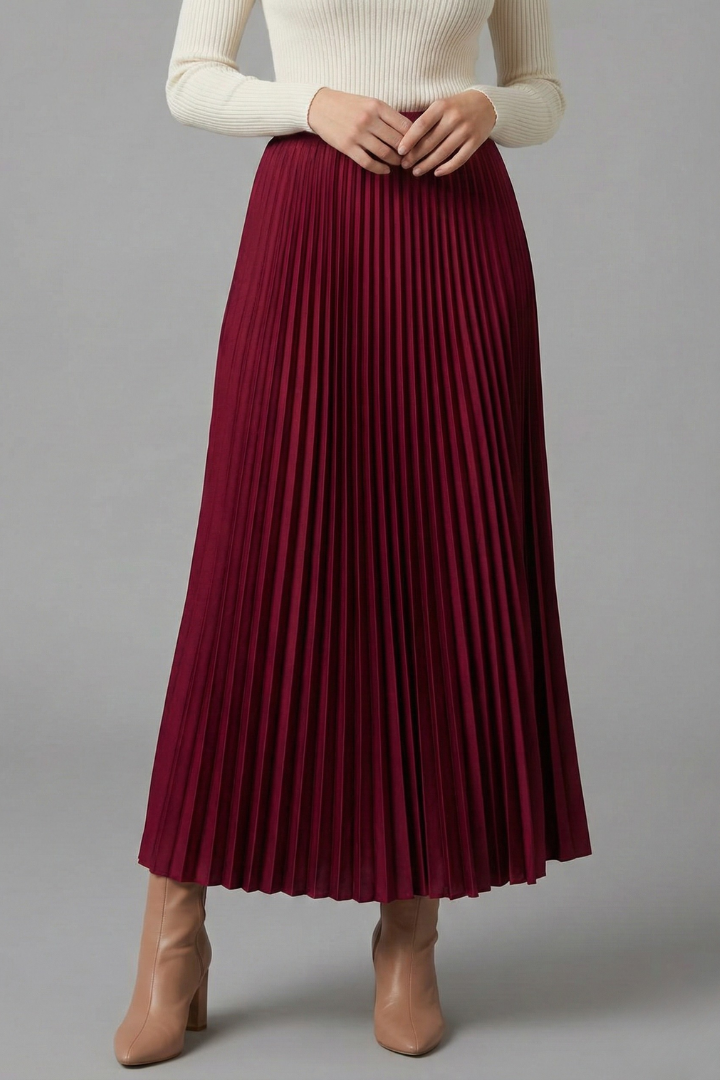 Sophia | Elegant Full Length Pleated Maxi Skirt 7