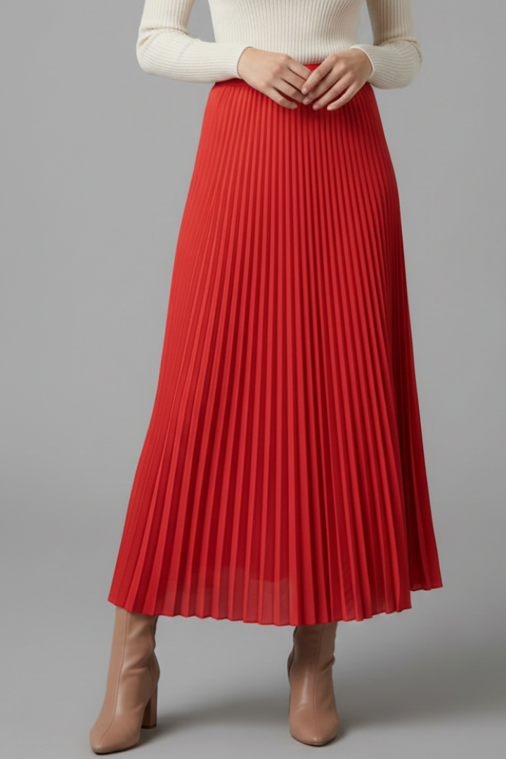 Sophia | Elegant Full Length Pleated Maxi Skirt 8