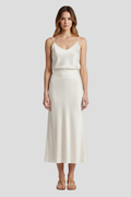Sophia | Elegant High-Waisted Midi Skirt with Draped Design 0
