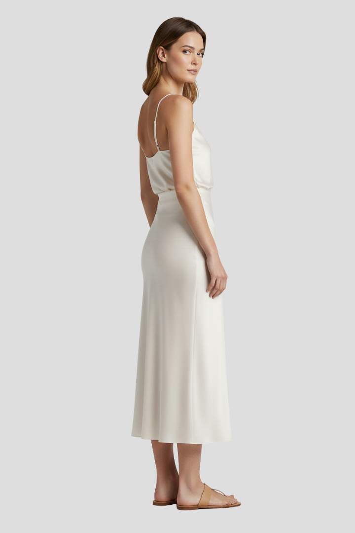 Sophia | Elegant High-Waisted Midi Skirt with Draped Design 3