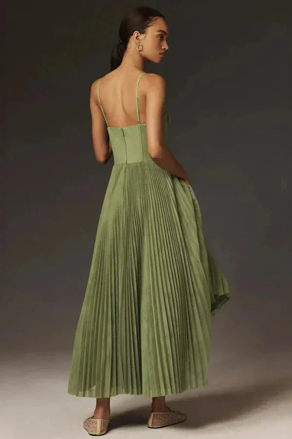 Sophia | Elegant Pleated Midi Wedding Guest Dress 2