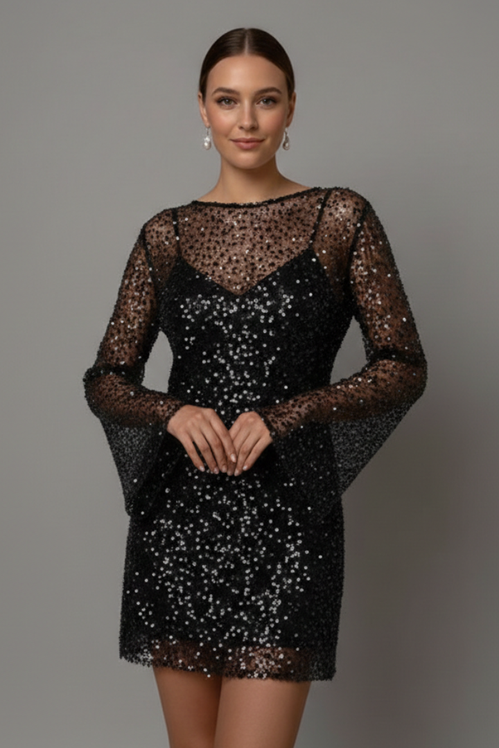 Sophia | Elegant Two-Layer Mini Wedding Guest Dress 5