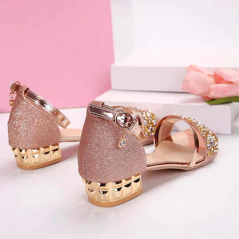 Sophia | Glamorous Rhinestone Ankle Strap Sandals 8