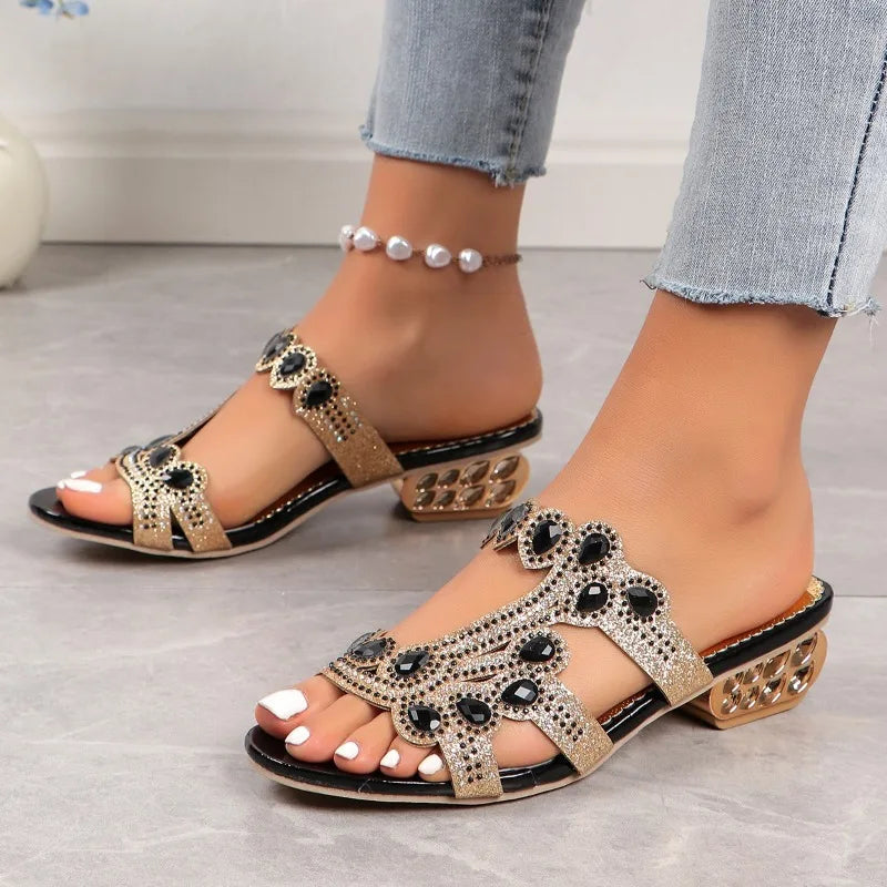 Sophia | Glamorous Rhinestone Cutout Flat Sandal 4