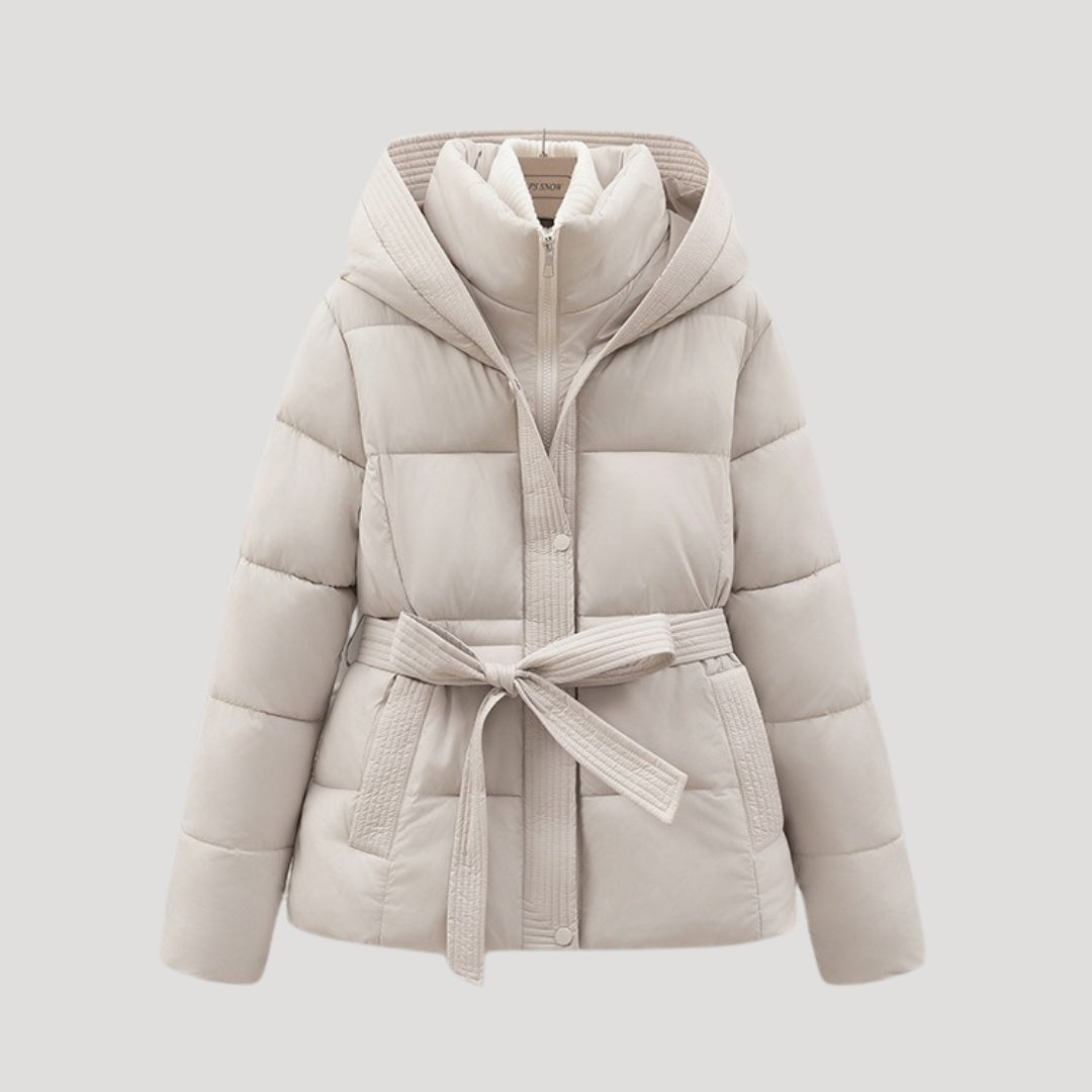 Sophia | Stylish Warm Hooded Black Puffer Jacket for Women 0