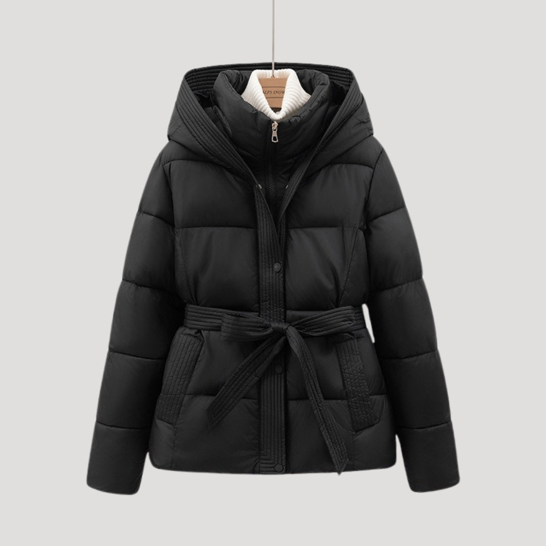 Sophia | Stylish Warm Hooded Black Puffer Jacket for Women 5