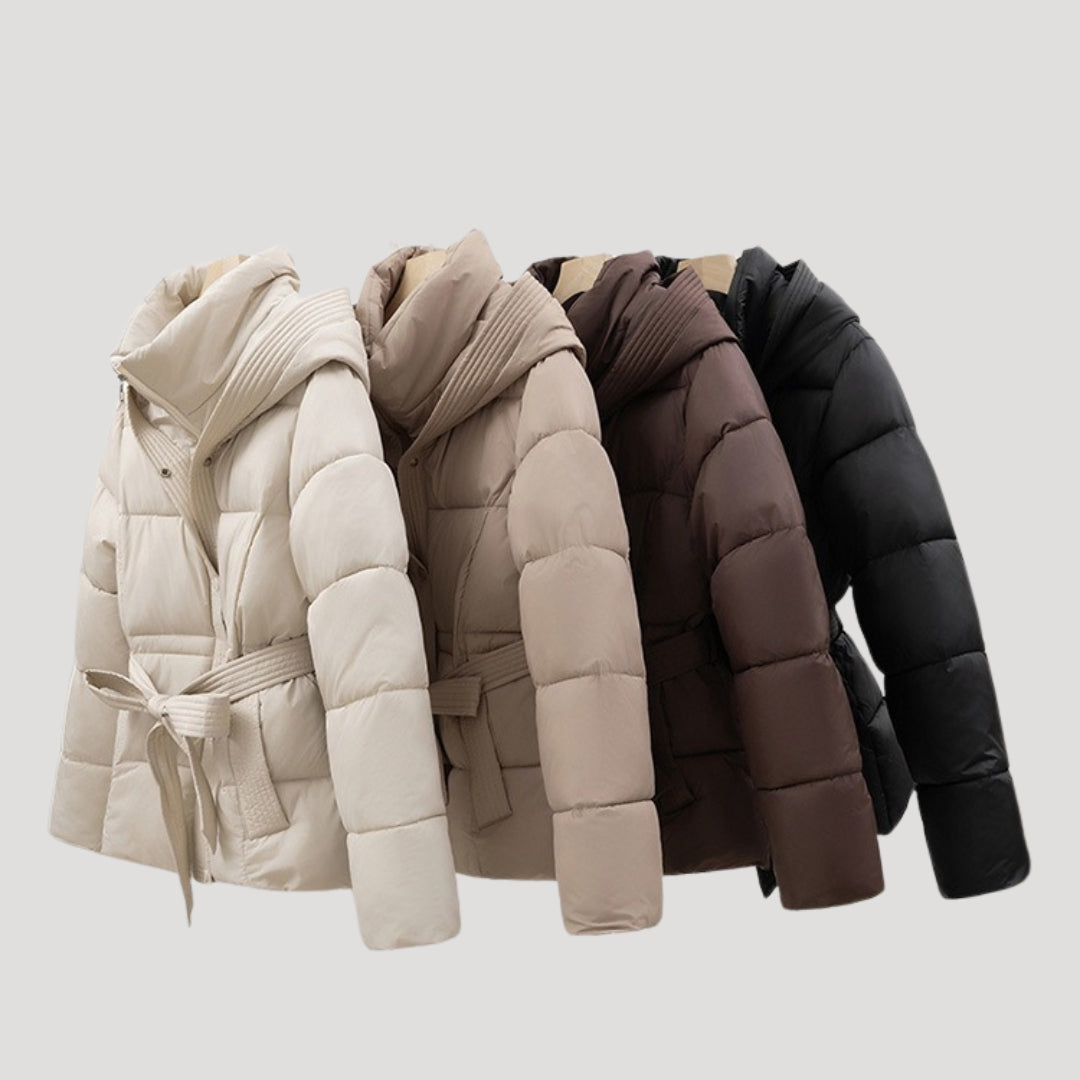 Sophia | Stylish Warm Hooded Black Puffer Jacket for Women 7