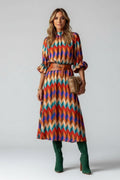 Sophie | Chic Elegant Midi Dress with Geometric Print 0